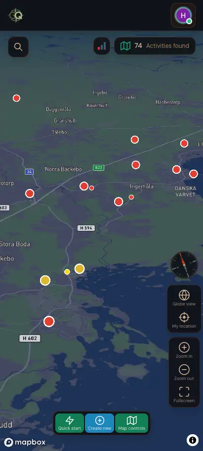 GeoQuestr app on mobile