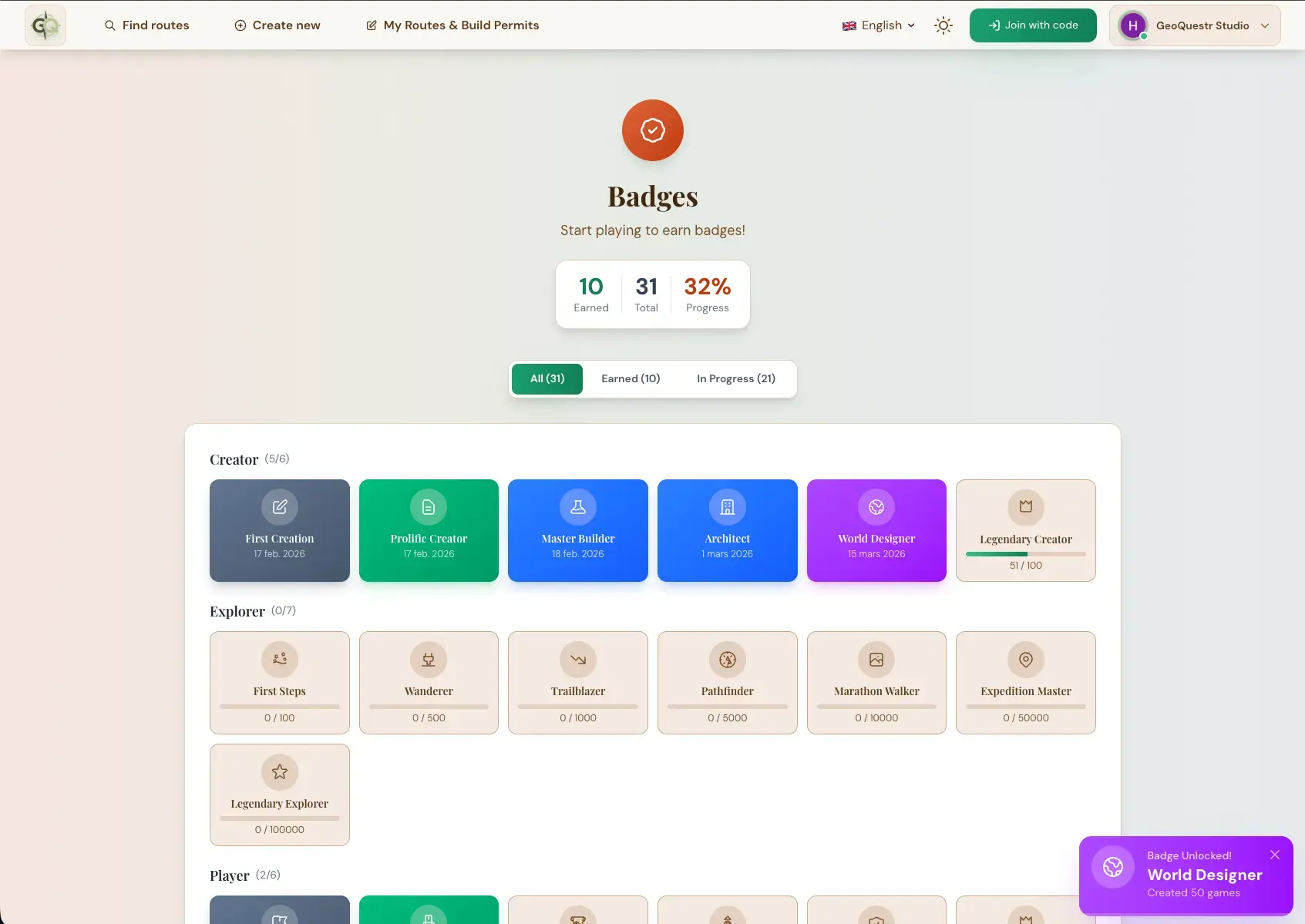 Earn Badges